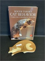 Cat Spoon rest 8.5"L & Cat Behavior book