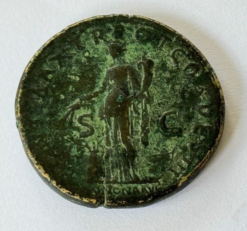 UNUSUAL HEAVILY EMBOSSED ROMAN EMPIRE COIN