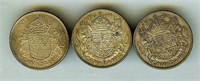 1947 1952 1953 50c 3 PC LOT Canada