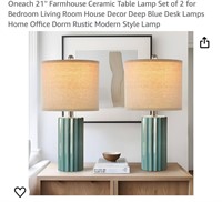 Oneach 21" Farmhouse Ceramic Table Lamp