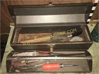 Old metal Craftsman toolbox and contents