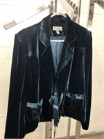 Dark turquoise velvet jacket -  size XL