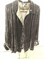 Silvery gray velvet jacket size L