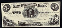 1800's $2 Gosport Indiana Bank Obsolete Note