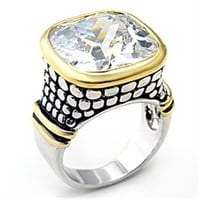 Reverse Two-tone Brass 20.25ct White Sapphire Ring