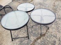 3) small outdoor tables