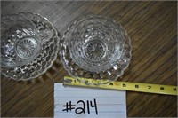 Depression Bubble Glass 4 Cups & Saucers