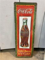 Drink Coca-Cola Sold Here Ice Cold" Tin Sign