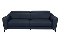 Evan Leather Sofa - Dark Grey