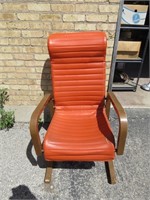 Vintage Thonet 1960's Orange lounge chair.