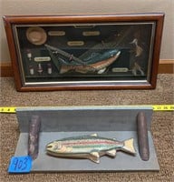Fishing wall art 23.5”x 13.5” and 18” rustic fish