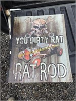 C4 Rat Rod Metal sign "You Dirty Rat"