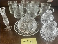 Fine Design Glasses x6 & Crystal Pieces x4