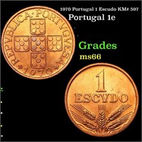 1970 Portugal 1 Escudo KM# 597 Grades GEM+ Unc