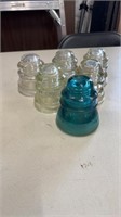 9 Piece Set of Hemingray Glass Insulators. 8