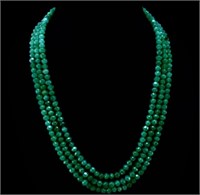 391.00 cts Natural Emerald Beaded Necklace