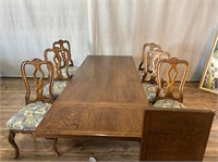 Vintage Draw Leaf Dining Table w/6 Chairs