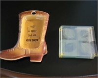 Glass Coaster Set &  Boot Plaque