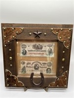 Western Style Framed Confederate Bills