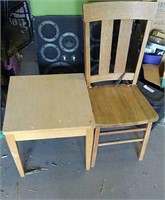 Wooden Chair & Side Table ,