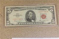 1963 $5.00 Red Seal Star Note