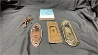 Collection of antique brass door plates