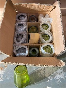 Green Tumblers/Candle Holders