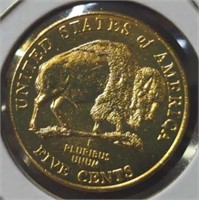 24k gold-plated 2005 P. Buffalo nickel