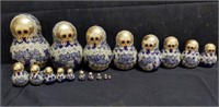 Box of 18 Russian Matryoshka nesting dolls