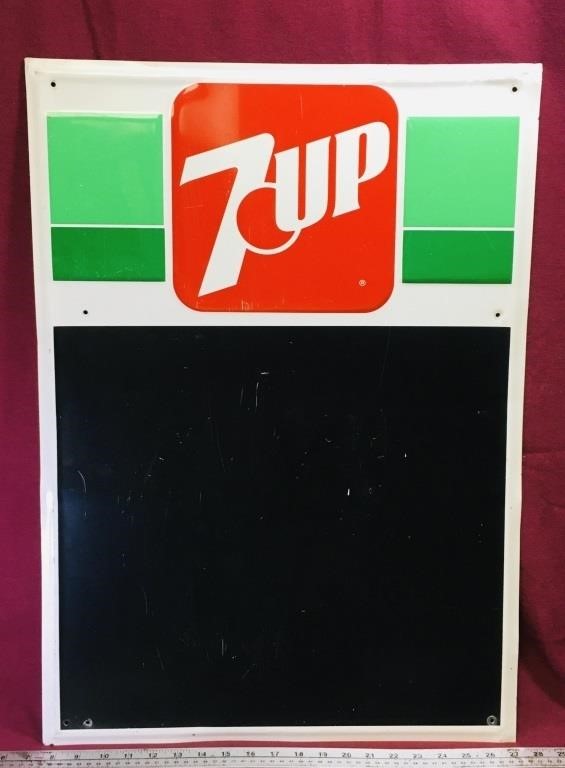 7Up Tin Chalkboard Wall Sign (Vintage)