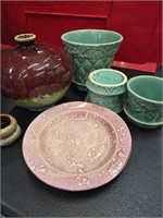 McCoy Pottery set (3pc) & Other Pottery art