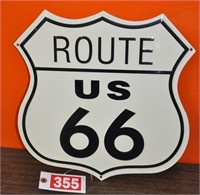 Contemporary embossed "Route 66" sign