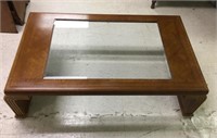 Modern Coffee Table with Beveled Glass Inset