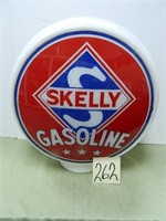 Skelly Gasoline All Glass Frame & Insert Gas Pump-