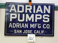 Adrian Mfg. Co. Pumps Metal Sign (20x14)
