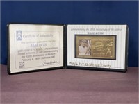Babe Ruth baseball gold stamp Limited edition