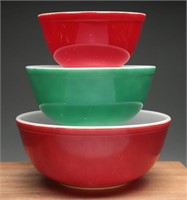 Vintage MCM Pyrex Primary Color Mixing Bowls (3)