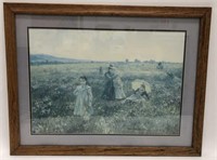Print of Mother and 3 Children in Field