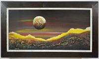 OUTERSPACE SCI-FI PAINTING SIGNED