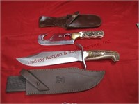 2 knives: 1 Whitetail Cutlery approx 5.5" blade &
