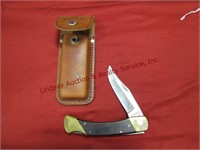 1 Schrade pocket knife w/ leather sheath