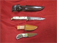 2 knives: 1 Fox Hound 1" blade w/ sheath &