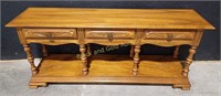 Carved 3 Drawer Console Table