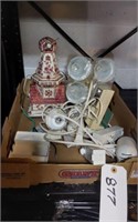 VINTAGE PORCELAIN LAMP- CONTENTS OF BOX