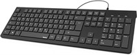 Wired Keyboard with USB A Cable Black