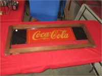 Framed Glass "Coca-Cola" Sign, 42"W x 16"T Approx.