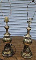 (2) Brass colored matching lamps