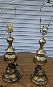(2) Brass colored matching lamps