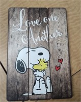 Snoopy & Woodstock Wooden Sign