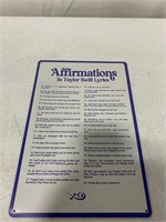 AFFIRMATIONS IN TAYLOR SWIFT METAL SIGN